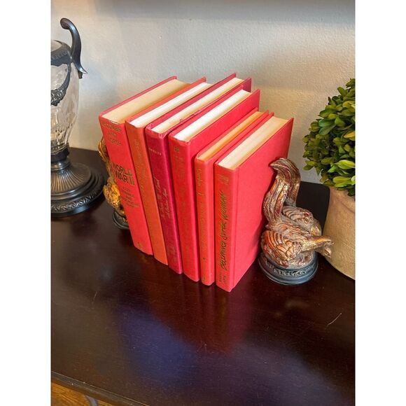 COPY - Hardback Books by Color. Shades of Red/l with Gold Lettering Group of 6 … - Picture 3 of 6